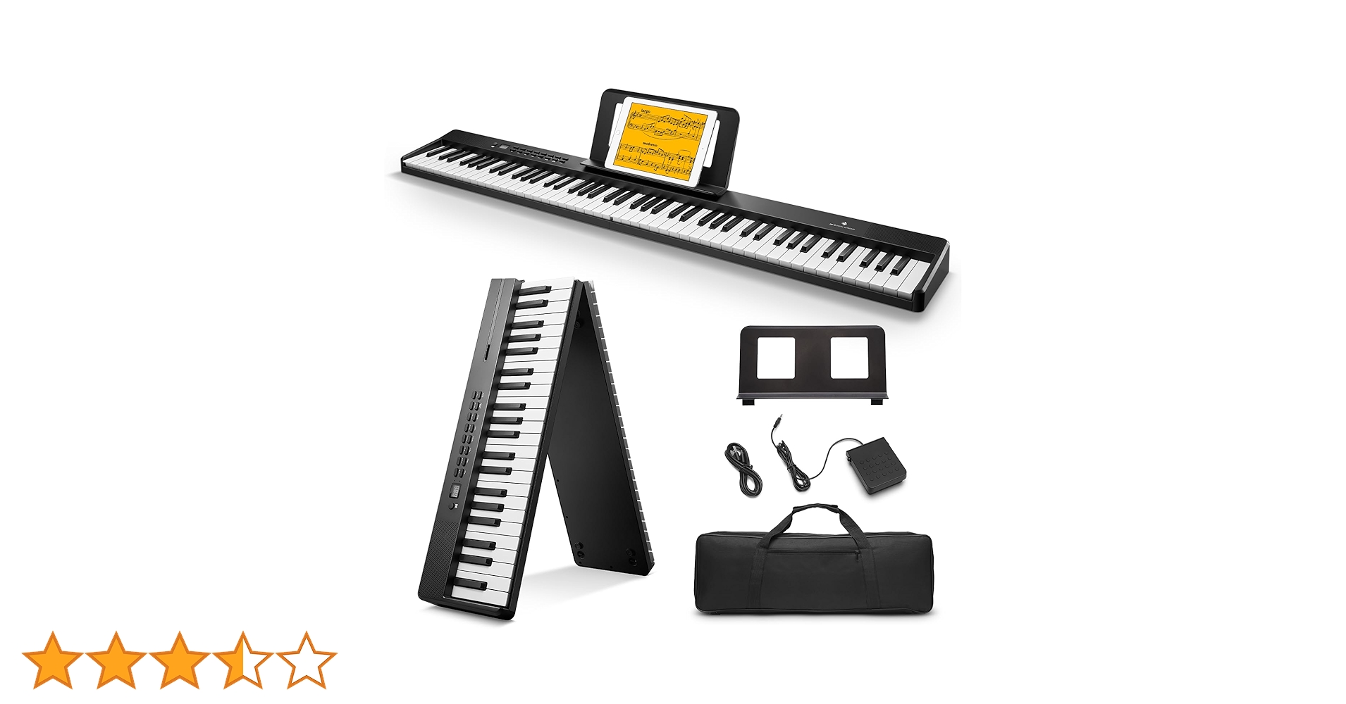Donner 電子ピアノ 88鍵盤 スタンド付き DEP-10 Amazon | Donner 電子ピアノ 88鍵盤 スタンドセット MIDI対応